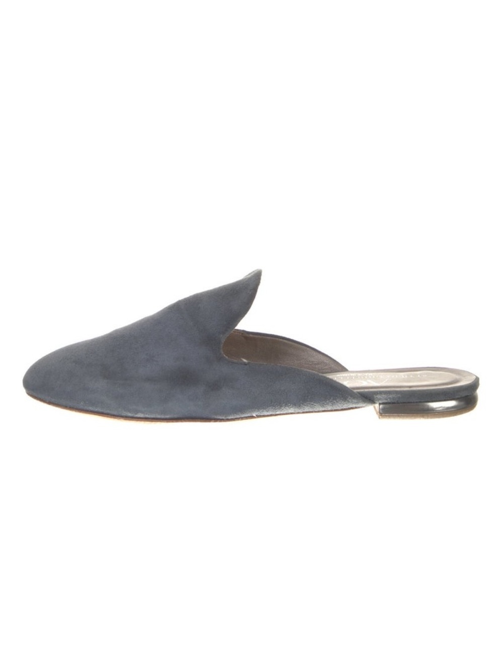 AGL Slate-Blue Suede Slip-On Mules